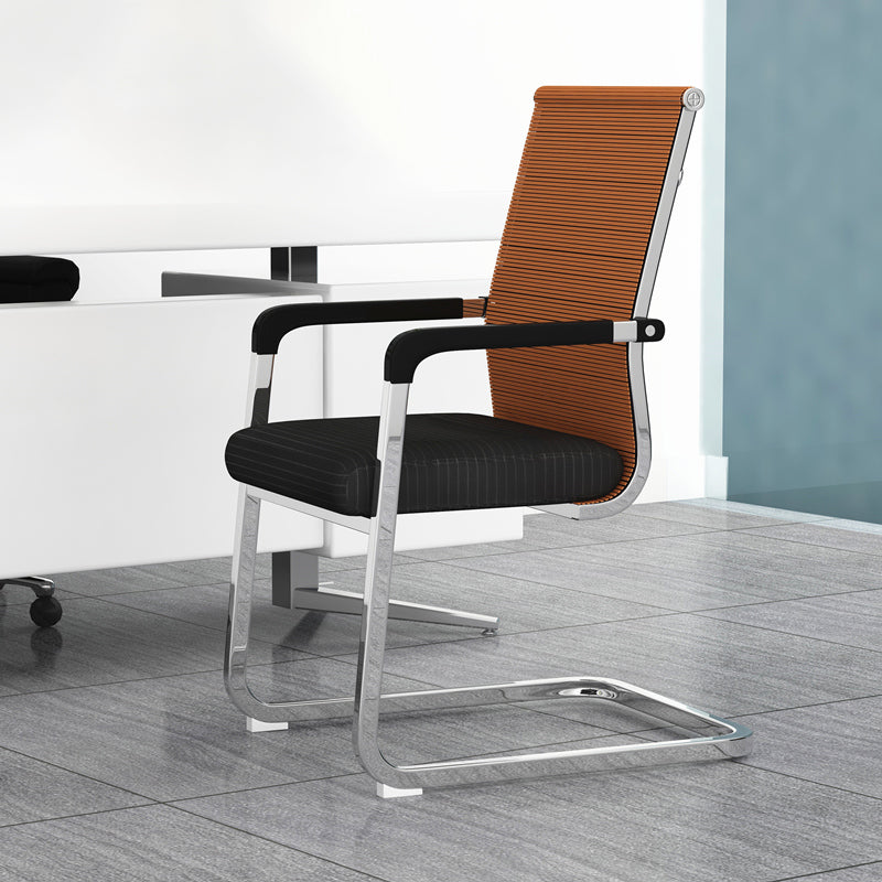 Silver Metal Modern Conference Chair With Breathable AirGrid Seat Office Chair