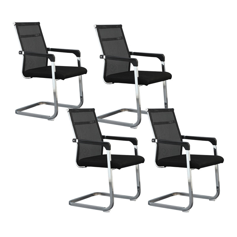 Silver Metal Modern Conference Chair With Breathable AirGrid Seat Office Chair