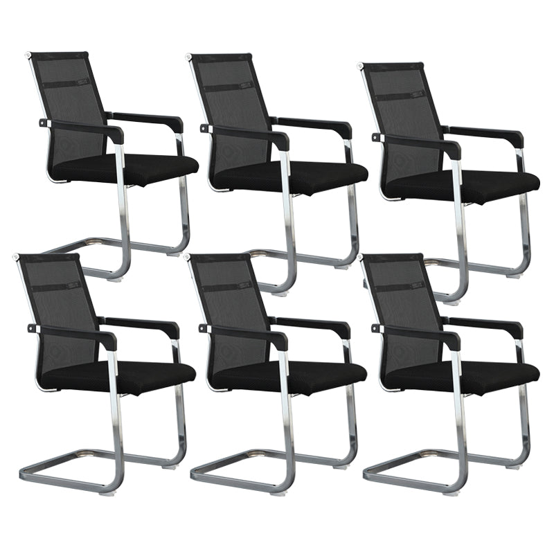 Silver Metal Modern Conference Chair With Breathable AirGrid Seat Office Chair