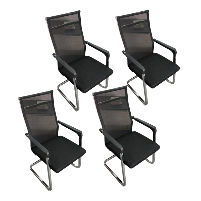 Silver Metal Modern Conference Chair With Breathable AirGrid Seat Office Chair