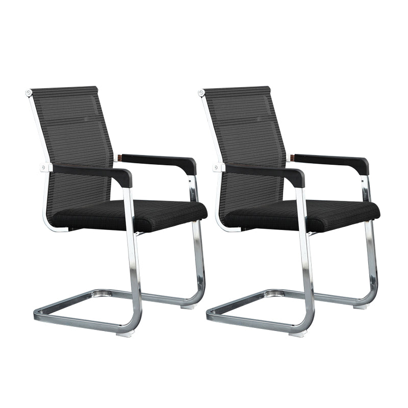 Silver Metal Modern Conference Chair With Breathable AirGrid Seat Office Chair