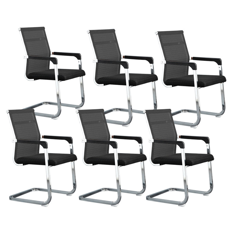 Silver Metal Modern Conference Chair With Breathable AirGrid Seat Office Chair