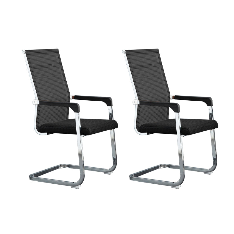 Silver Metal Modern Conference Chair With Breathable AirGrid Seat Office Chair