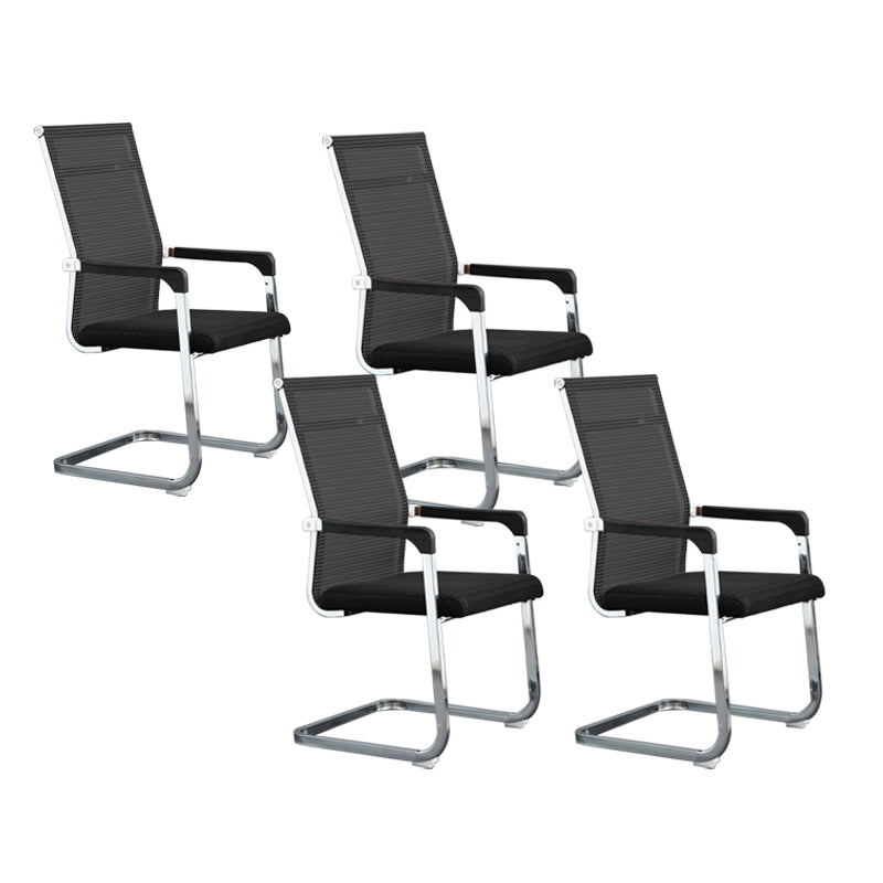 Silver Metal Modern Conference Chair With Breathable AirGrid Seat Office Chair