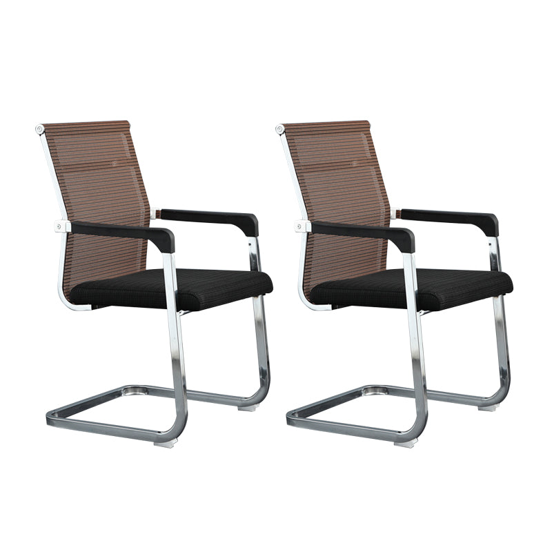 Silver Metal Modern Conference Chair With Breathable AirGrid Seat Office Chair