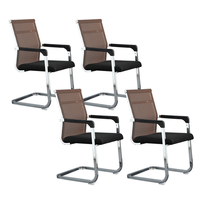 Silver Metal Modern Conference Chair With Breathable AirGrid Seat Office Chair