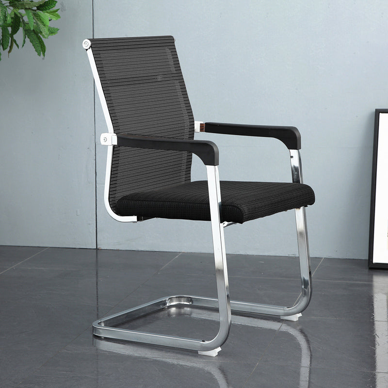 Silver Metal Modern Conference Chair With Breathable AirGrid Seat Office Chair