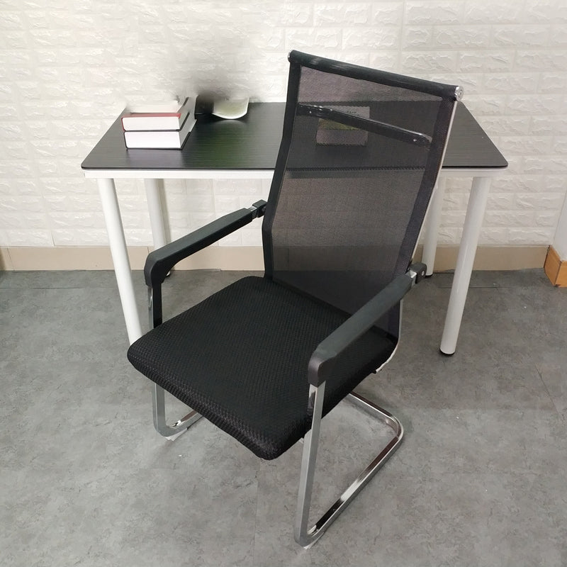 Silver Metal Modern Conference Chair With Breathable AirGrid Seat Office Chair