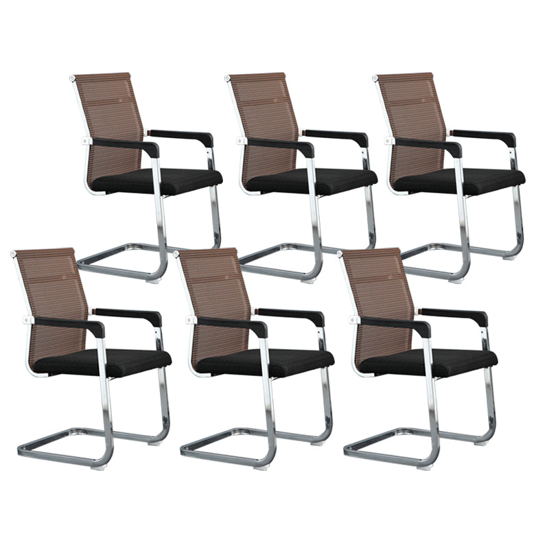 Silver Metal Modern Conference Chair With Breathable AirGrid Seat Office Chair