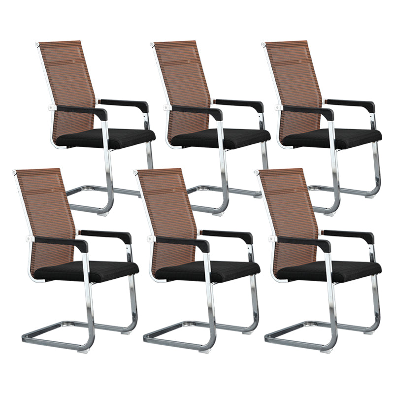 Silver Metal Modern Conference Chair With Breathable AirGrid Seat Office Chair