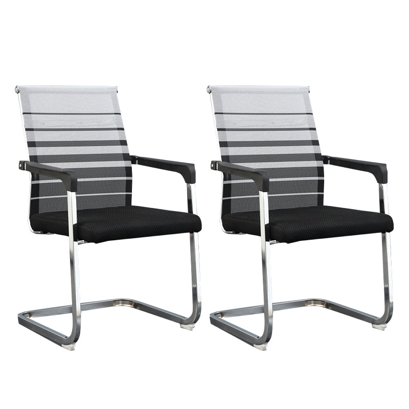 Silver Metal Modern Conference Chair With Breathable AirGrid Seat Office Chair