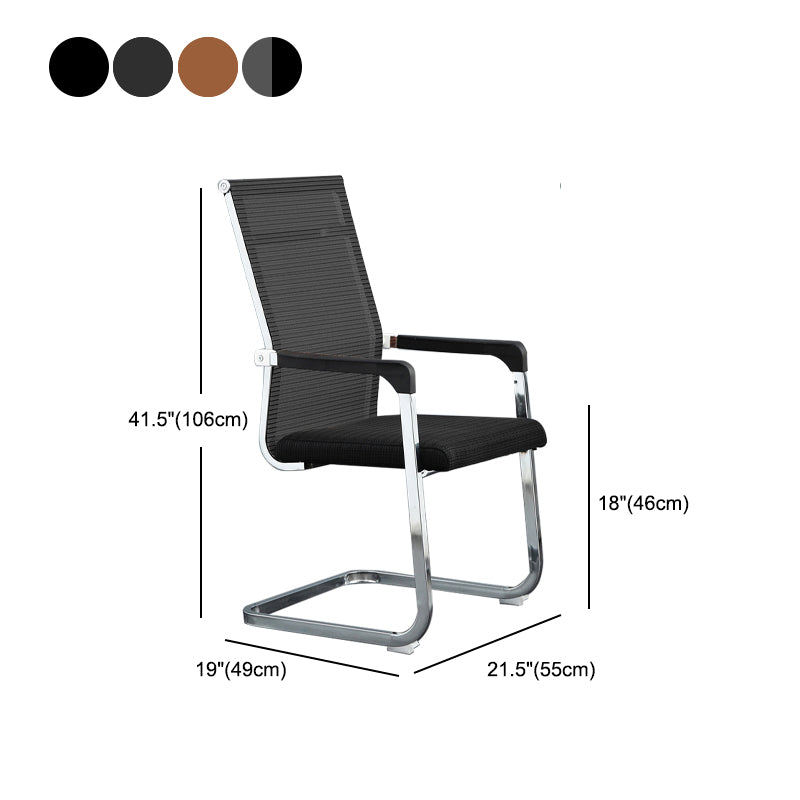 Silver Metal Modern Conference Chair With Breathable AirGrid Seat Office Chair