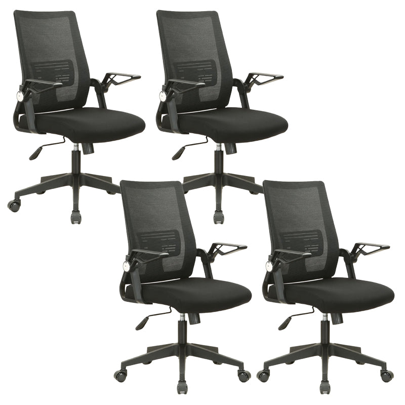 Black Nylon Modern Conference Chair Mid-Back and High Back Mesh Office Chair