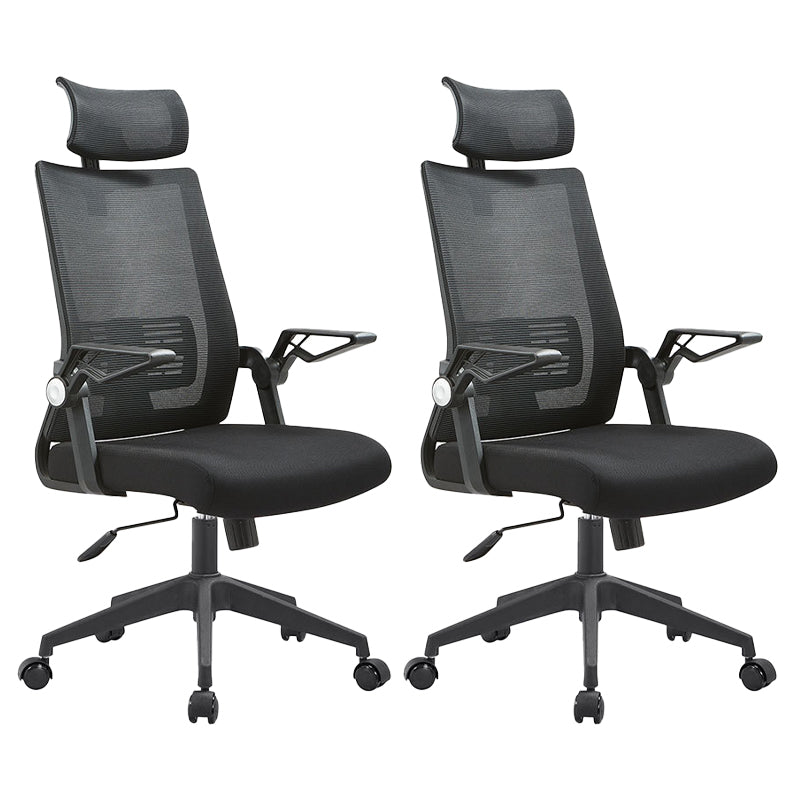 Black Nylon Modern Conference Chair Mid-Back and High Back Mesh Office Chair