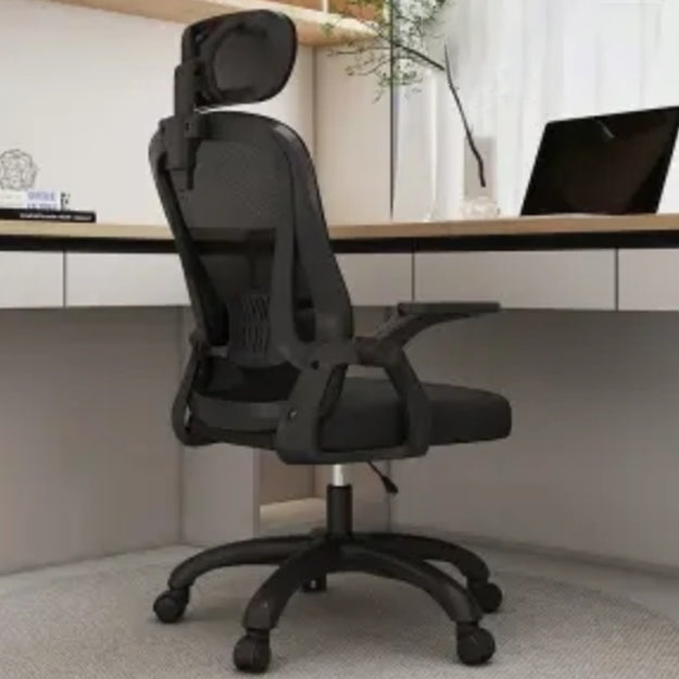 Swivel Gaming Chair with Black Nylon Frame Modern Computer Desk Chair with Wheels