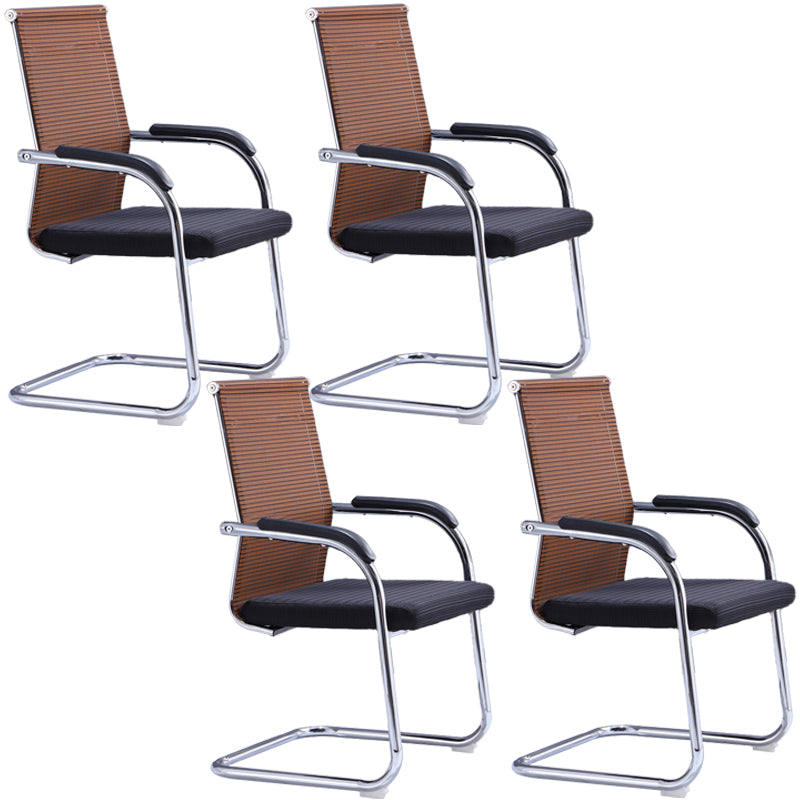 Modern Black and Orange Steel Desk Chair with Mid and High Back Home Office Chair