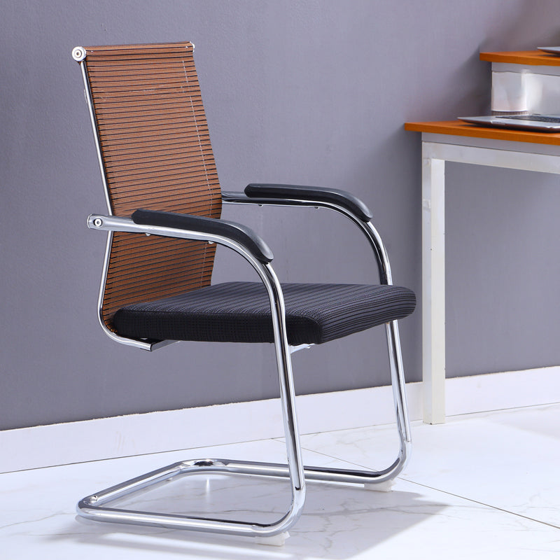 Modern Black and Orange Steel Desk Chair with Mid and High Back Home Office Chair