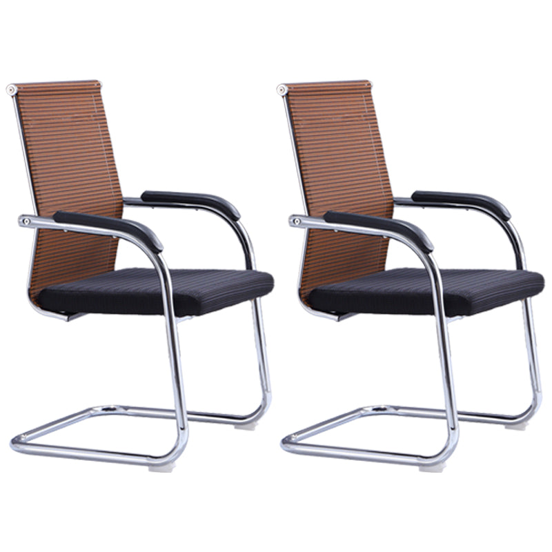 Modern Black and Orange Steel Desk Chair with Mid and High Back Home Office Chair