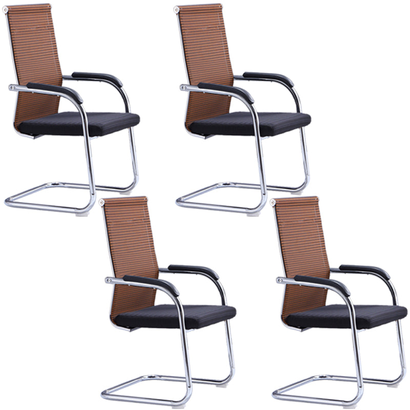 Modern Black and Orange Steel Desk Chair with Mid and High Back Home Office Chair