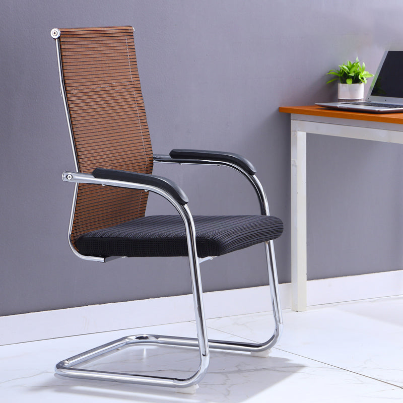 Modern Black and Orange Steel Desk Chair with Mid and High Back Home Office Chair