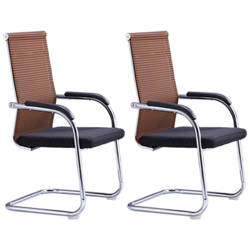 Modern Black and Orange Steel Desk Chair with Mid and High Back Home Office Chair