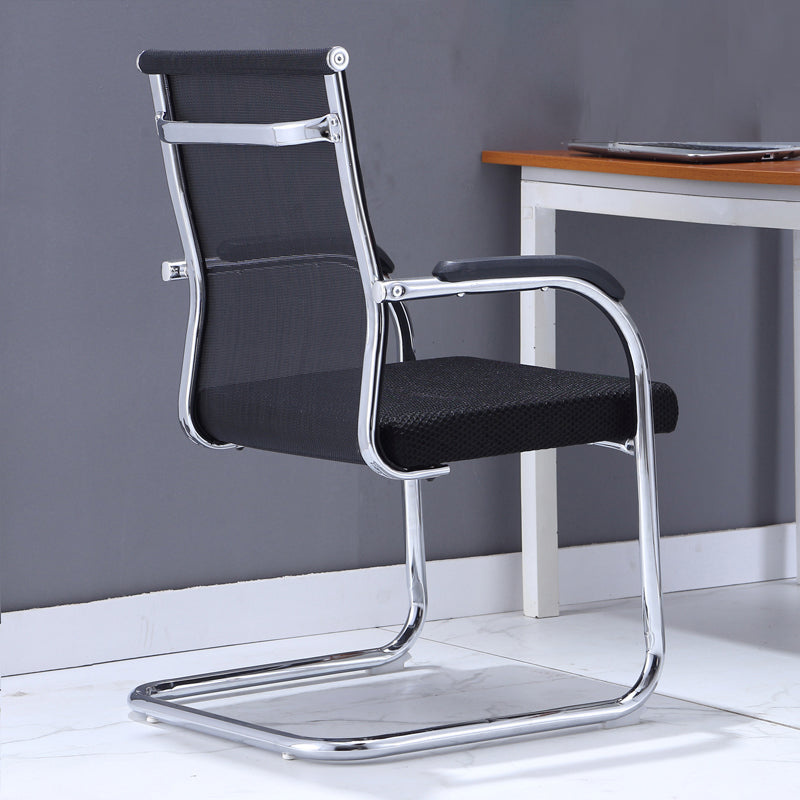 Modern Black and Orange Steel Desk Chair with Mid and High Back Home Office Chair