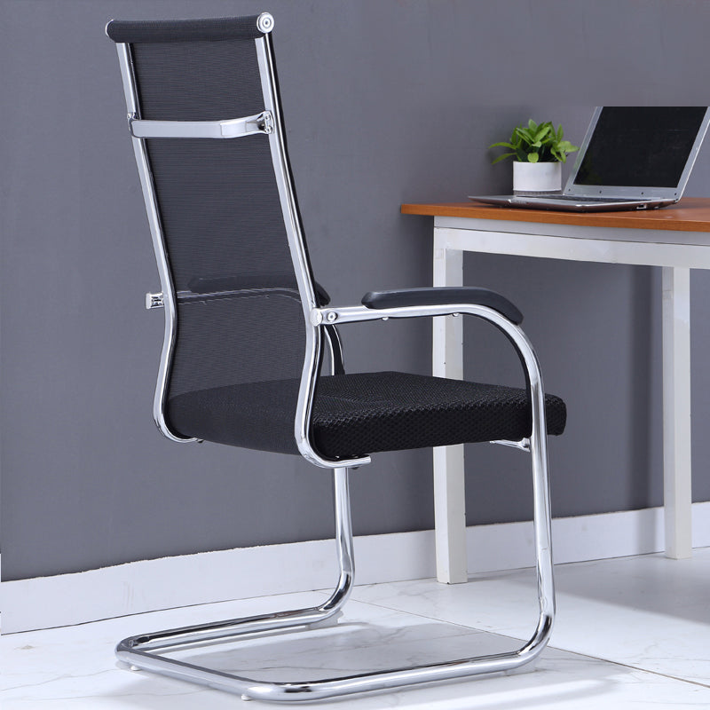 Modern Black and Orange Steel Desk Chair with Mid and High Back Home Office Chair