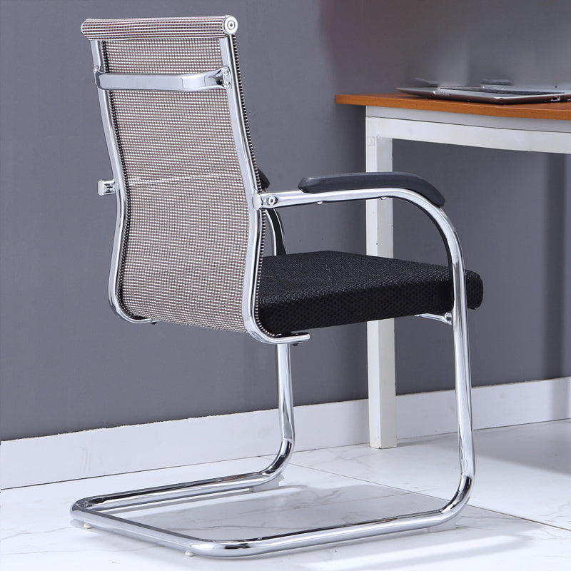 Modern Black and Orange Steel Desk Chair with Mid and High Back Home Office Chair