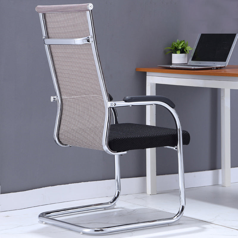 Modern Black and Orange Steel Desk Chair with Mid and High Back Home Office Chair