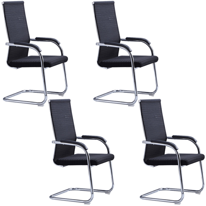 Modern Black and Orange Steel Desk Chair with Mid and High Back Home Office Chair