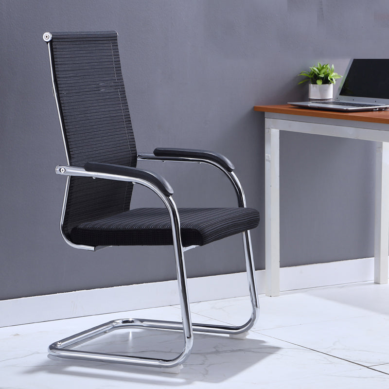 Modern Black and Orange Steel Desk Chair with Mid and High Back Home Office Chair