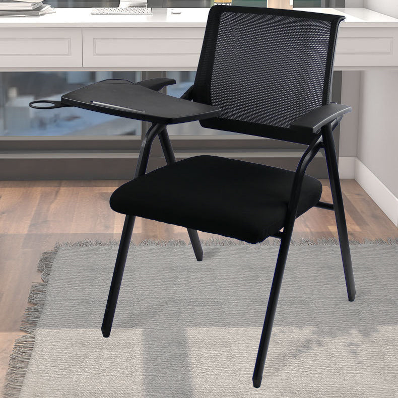 Black Metal Frame Modern Conference Chair Mid Back Computer Office Chair with Arms