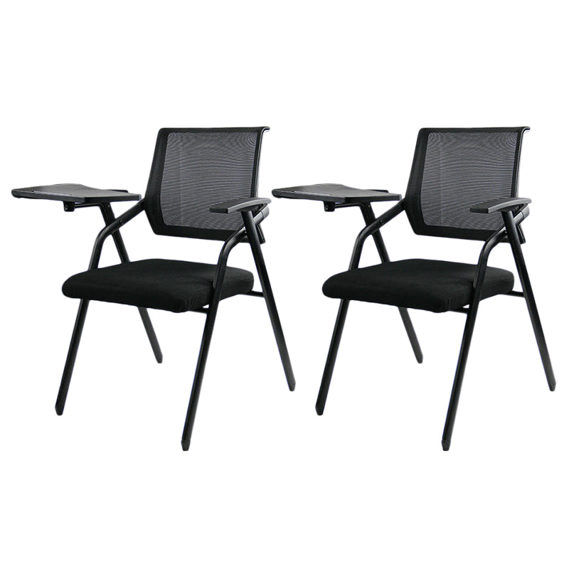 Black Metal Frame Modern Conference Chair Mid Back Computer Office Chair with Arms