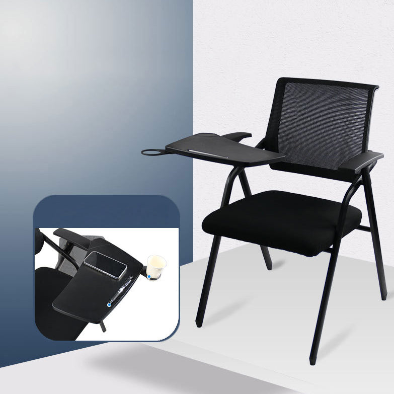 Black Metal Frame Modern Conference Chair Mid Back Computer Office Chair with Arms