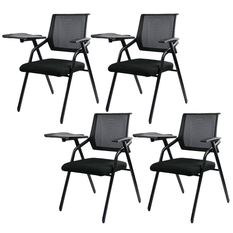 Black Metal Frame Modern Conference Chair Mid Back Computer Office Chair with Arms