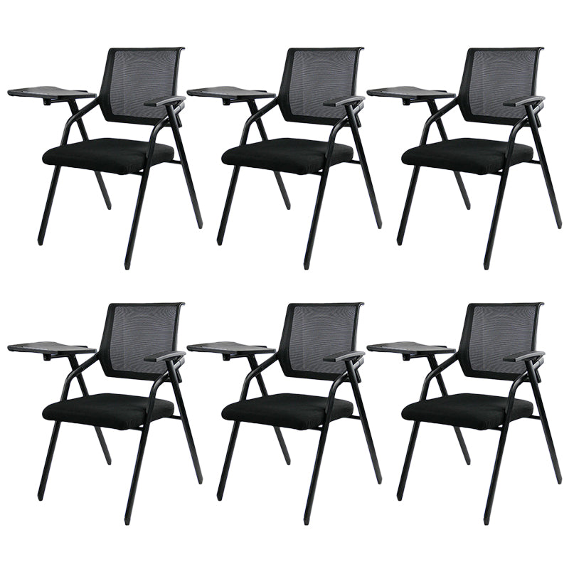 Black Metal Frame Modern Conference Chair Mid Back Computer Office Chair with Arms