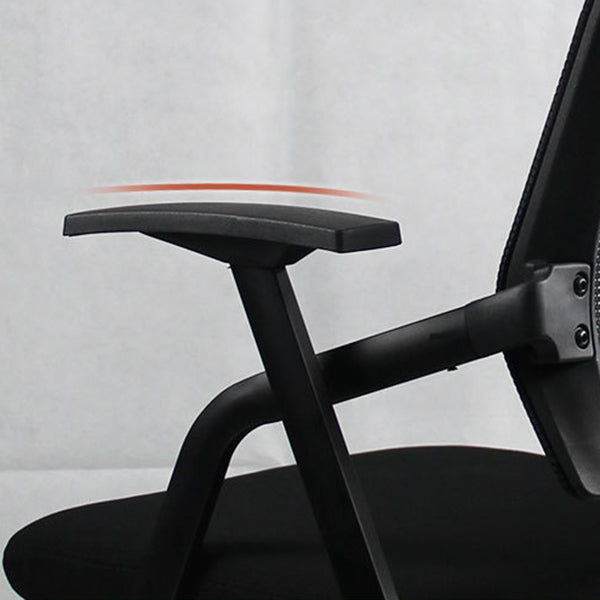 Black Metal Frame Modern Conference Chair Mid Back Computer Office Chair with Arms