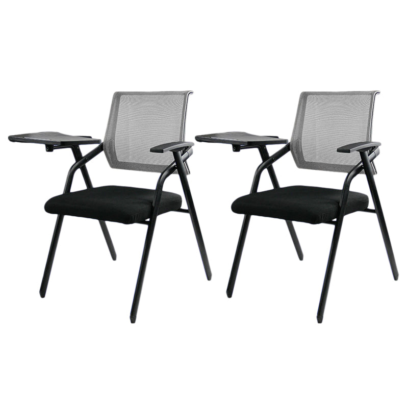 Black Metal Frame Modern Conference Chair Mid Back Computer Office Chair with Arms