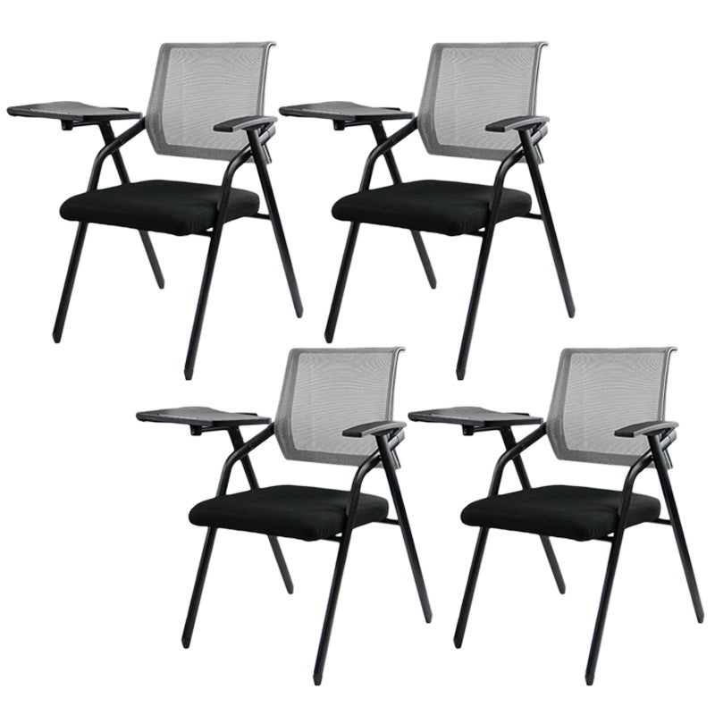 Black Metal Frame Modern Conference Chair Mid Back Computer Office Chair with Arms