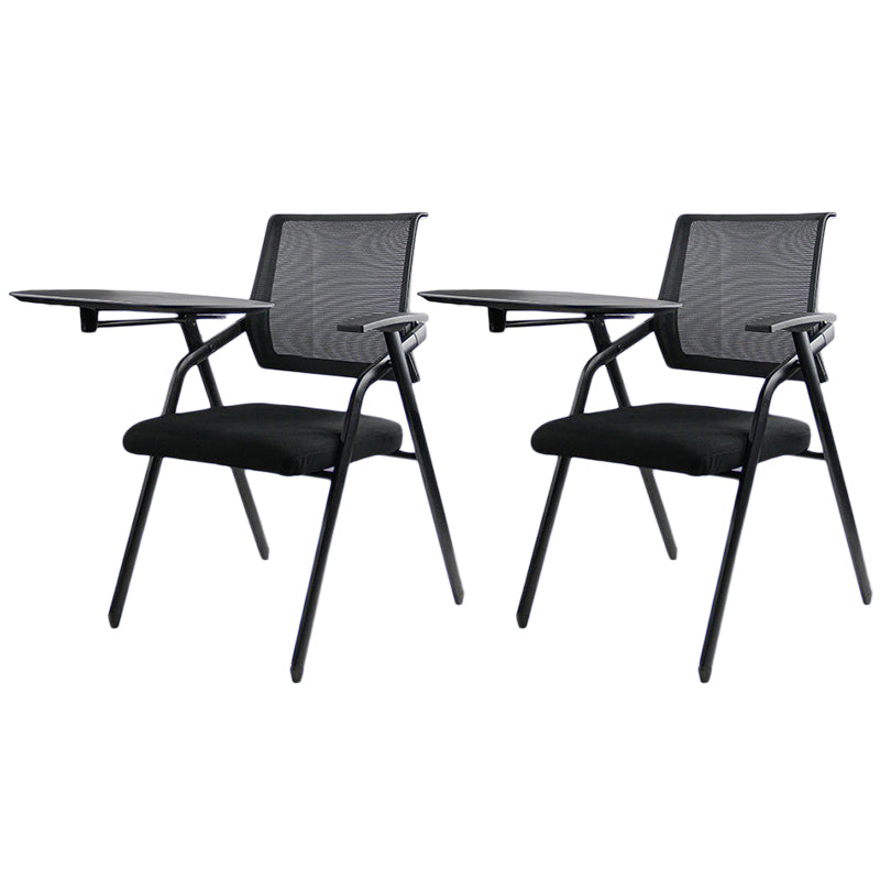 Black Metal Frame Modern Conference Chair Mid Back Computer Office Chair with Arms