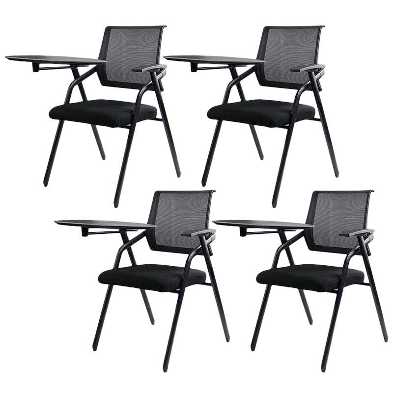 Black Metal Frame Modern Conference Chair Mid Back Computer Office Chair with Arms