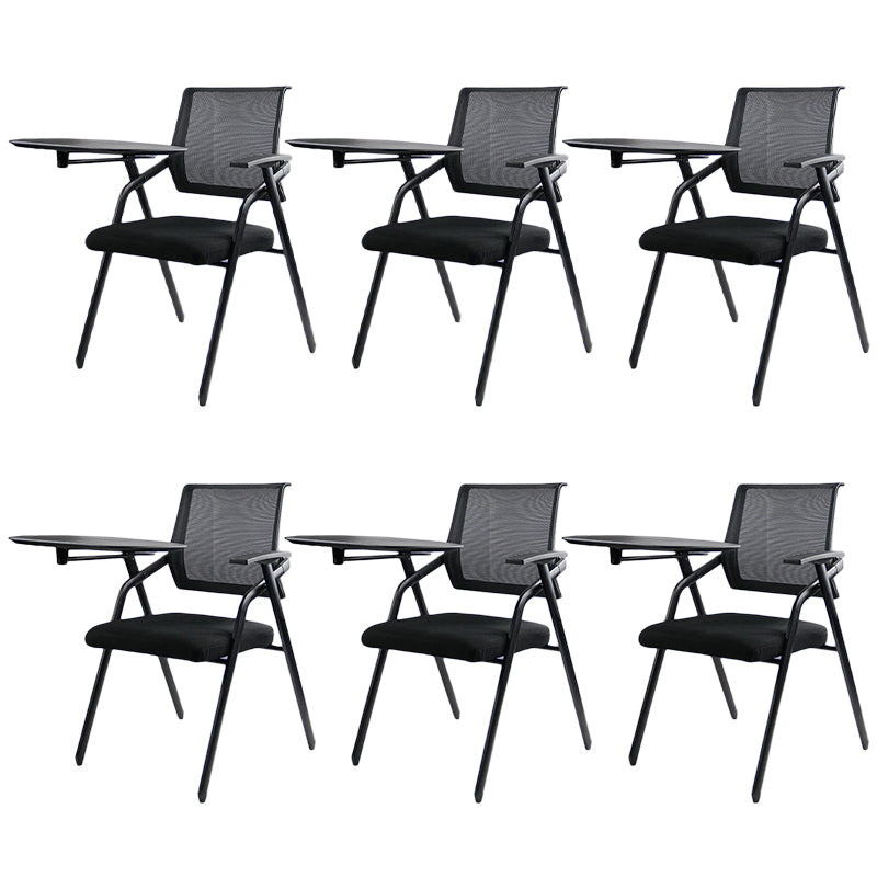 Black Metal Frame Modern Conference Chair Mid Back Computer Office Chair with Arms