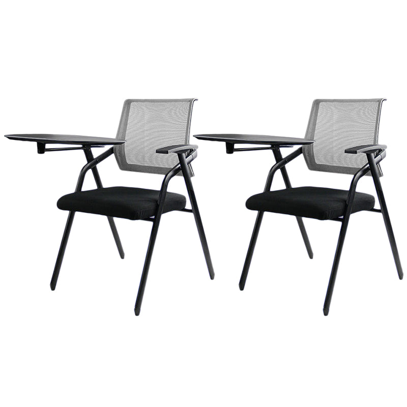 Black Metal Frame Modern Conference Chair Mid Back Computer Office Chair with Arms