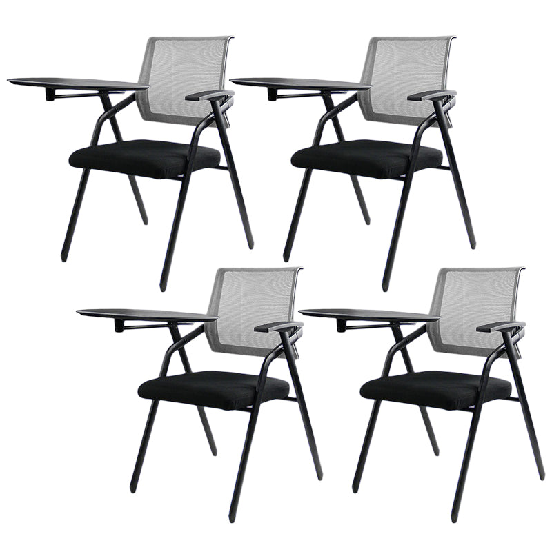 Black Metal Frame Modern Conference Chair Mid Back Computer Office Chair with Arms