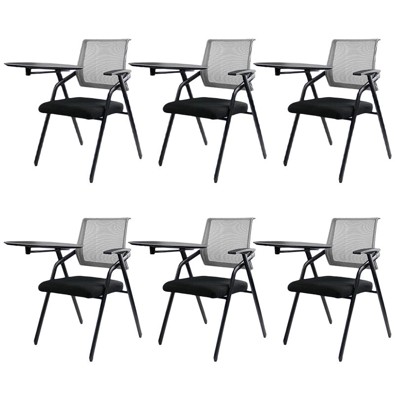 Black Metal Frame Modern Conference Chair Mid Back Computer Office Chair with Arms