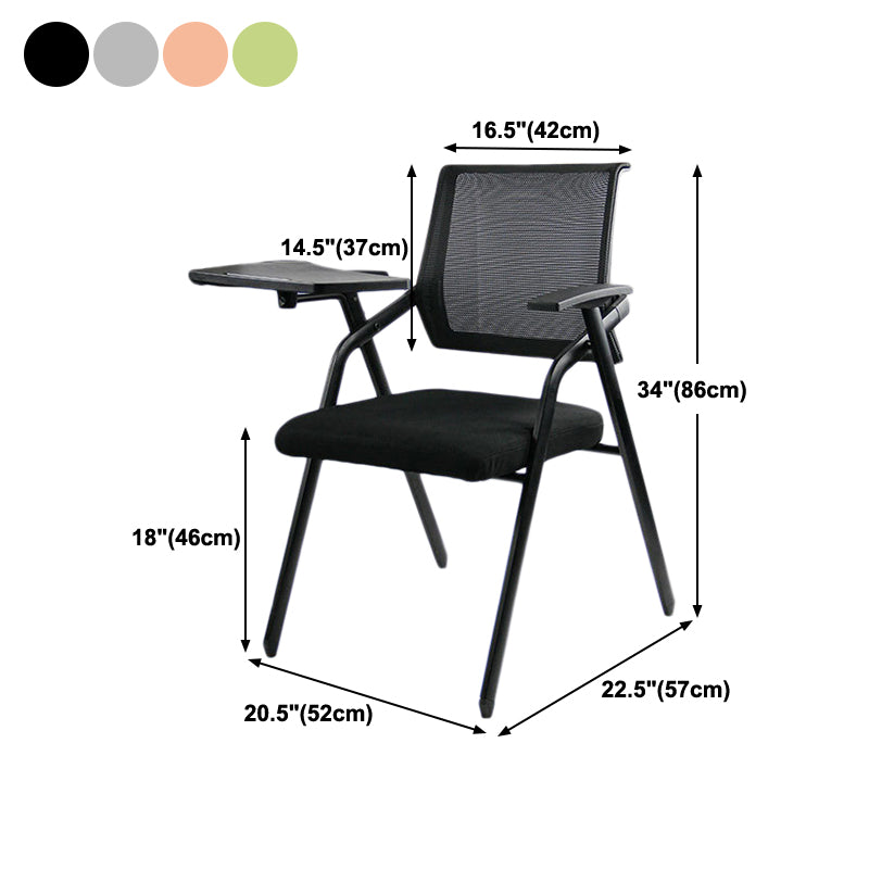 Black Metal Frame Modern Conference Chair Mid Back Computer Office Chair with Arms