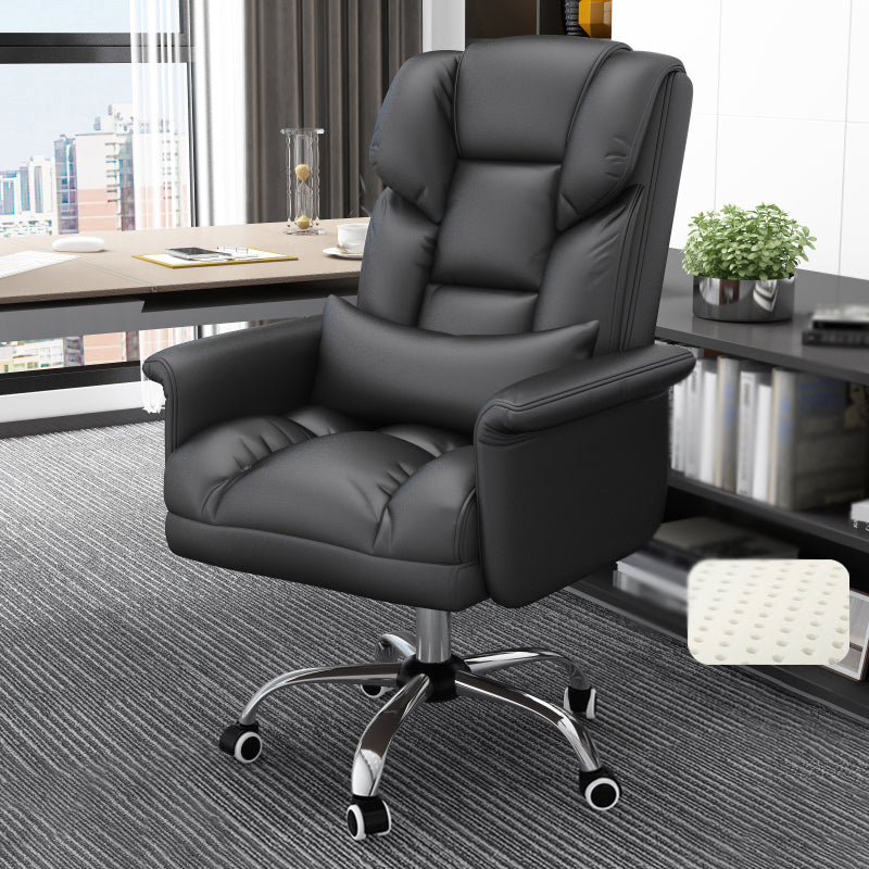 Chrome Metal Frame Modern Desk Chair with Padded Arms Executive Task Chair with High Back