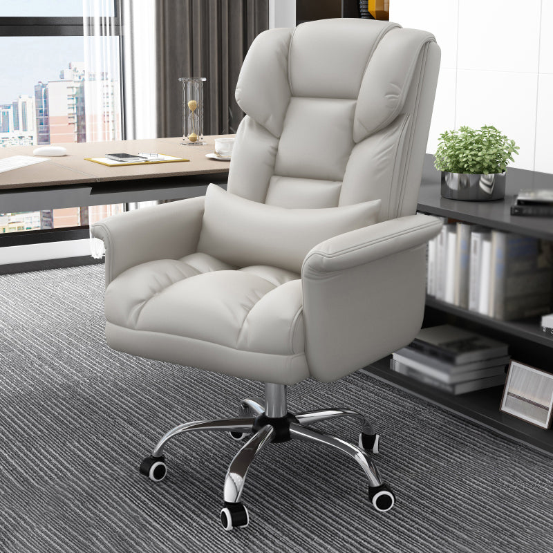 Chrome Metal Frame Modern Desk Chair with Padded Arms Executive Task Chair with High Back