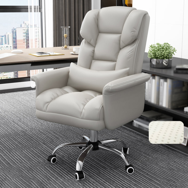 Chrome Metal Frame Modern Desk Chair with Padded Arms Executive Task Chair with High Back