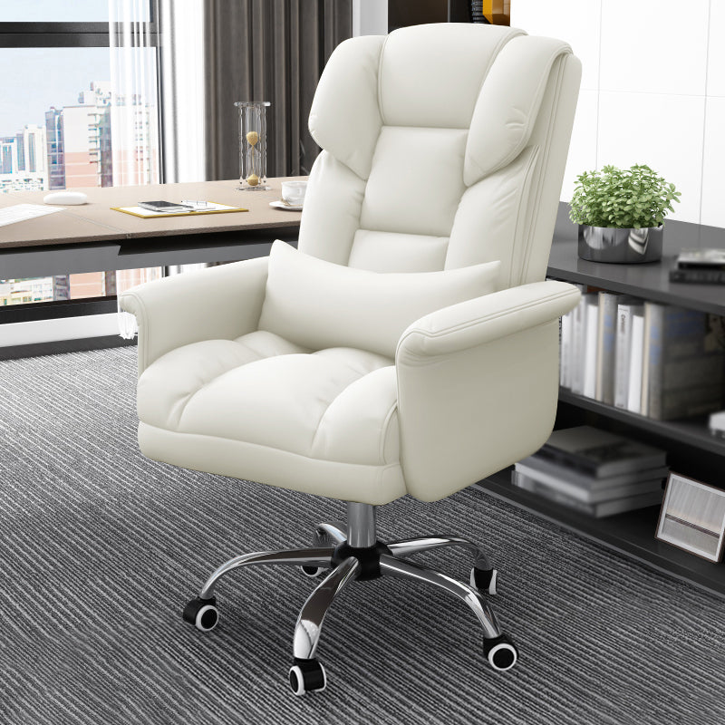 Chrome Metal Frame Modern Desk Chair with Padded Arms Executive Task Chair with High Back